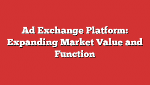 Ad Exchange Platform: Expanding Market Value and Function