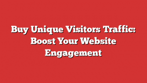 Buy Unique Visitors Traffic: Boost Your Website Engagement