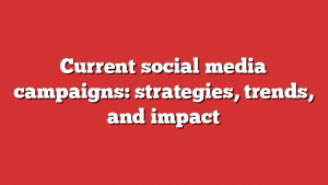 Current social media campaigns: strategies, trends, and impact