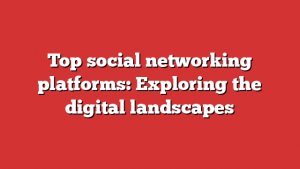 Top social networking platforms: Exploring the digital landscapes