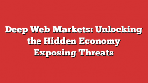 Deep Web Markets: Unlocking the Hidden Economy Exposing Threats