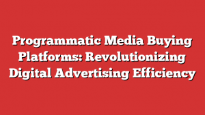 Programmatic Media Buying Platforms: Revolutionizing Digital Advertising Efficiency