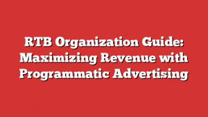 RTB Organization Guide: Maximizing Revenue with Programmatic Advertising