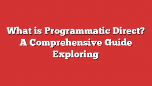 What is Programmatic Direct? A Comprehensive Guide Exploring