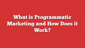 What is Programmatic Marketing and How Does it Work?