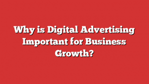 Why is Digital Advertising Important for Business Growth?