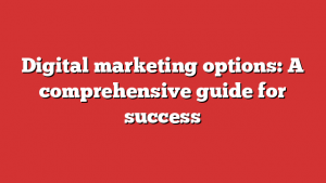 Digital marketing options: A comprehensive guide for success